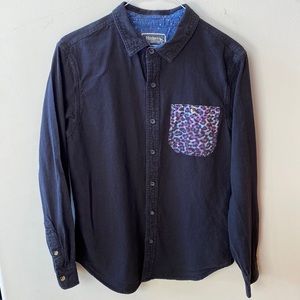 Modern Amusement Men’s Long Sleeve Button-Up Shirt